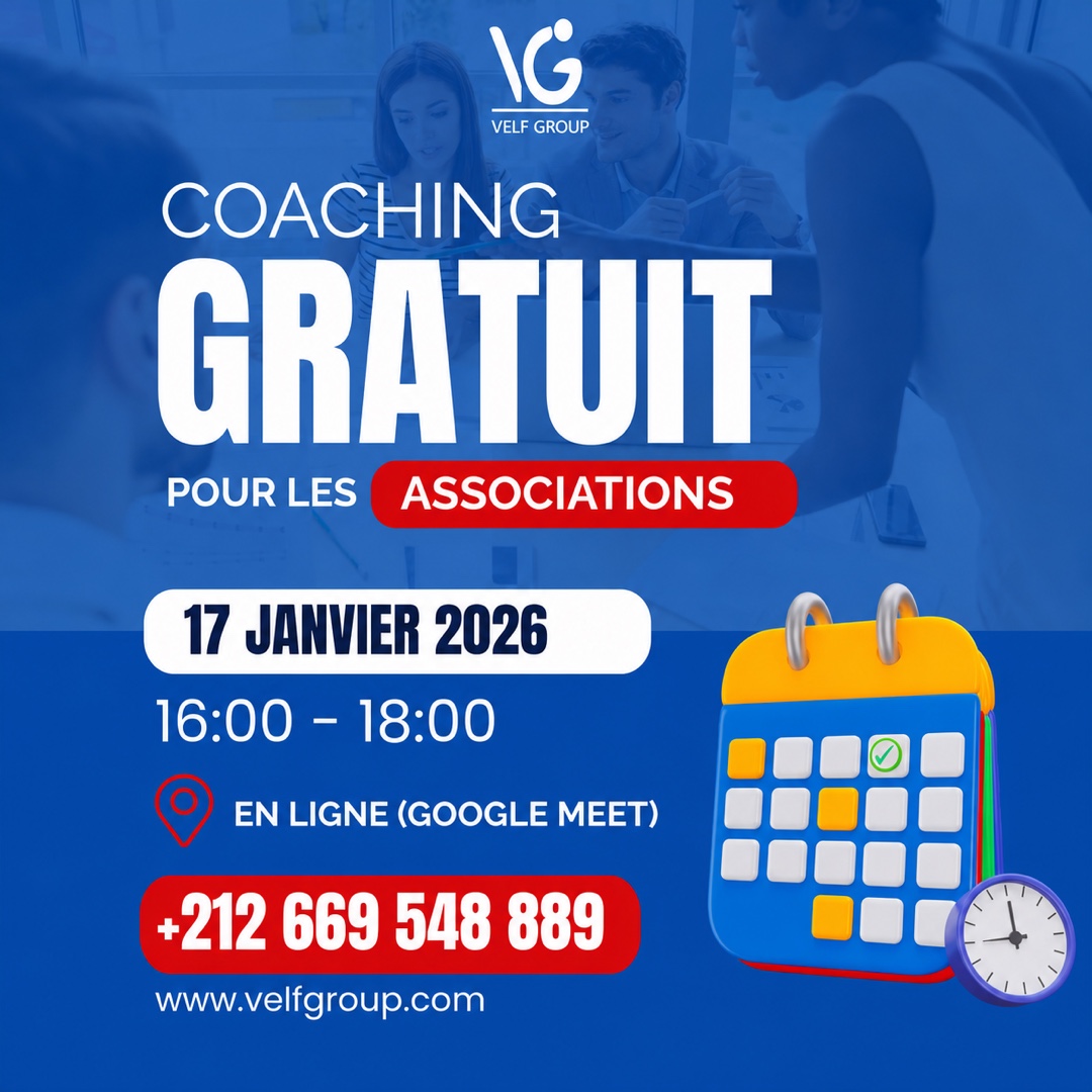 Coaching gratuit pour les associations organisé en ligne par VELF GROUP