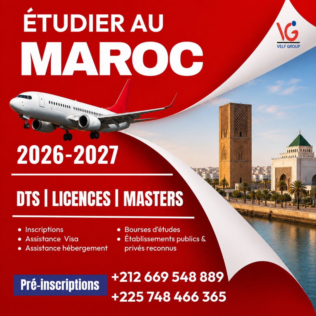 Pré-inscriptions pour étudier au Maroc en 2026–2027 avec VELF GROUP