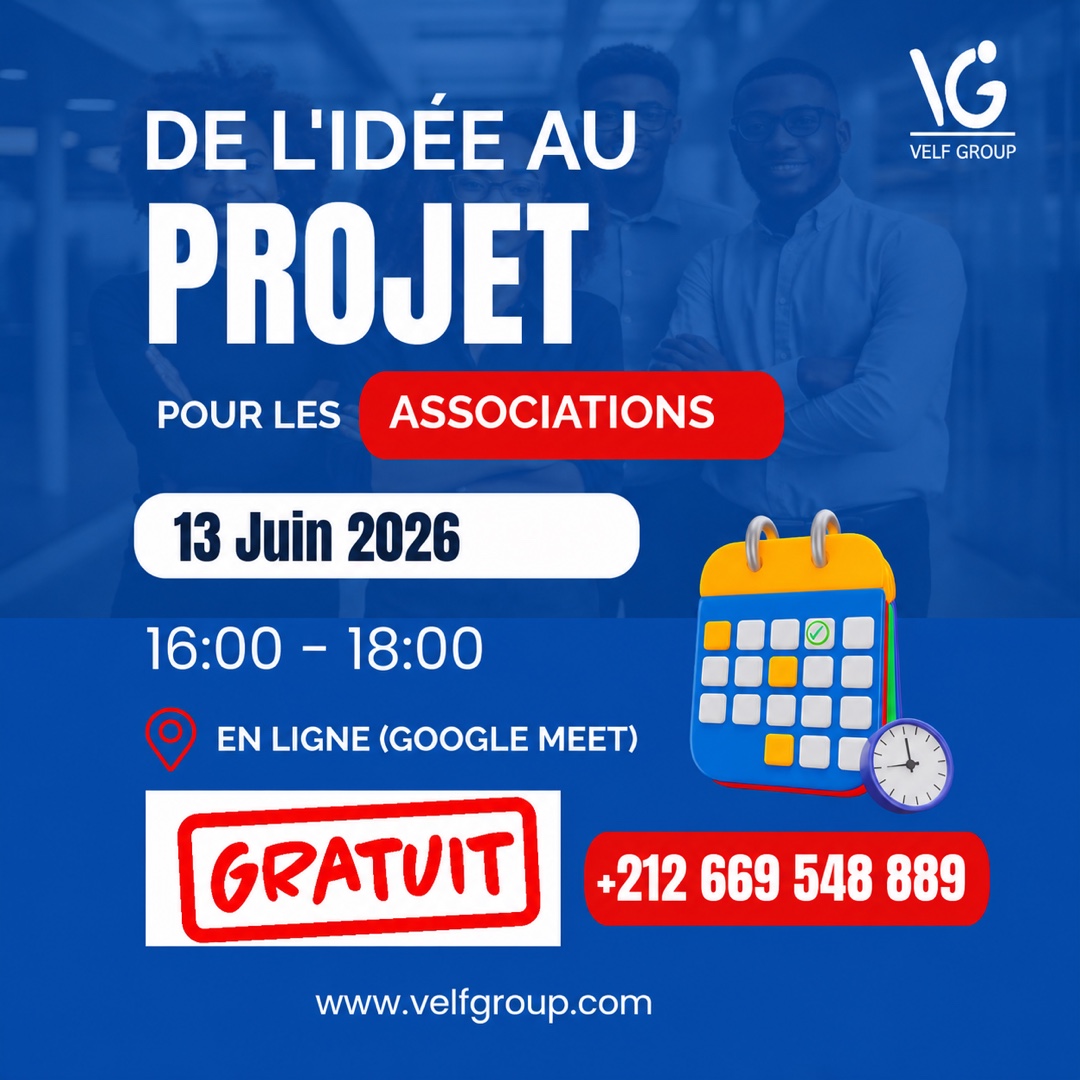 Atelier gratuit De l’idée au projet pour les associations organisé par VELF GROUP